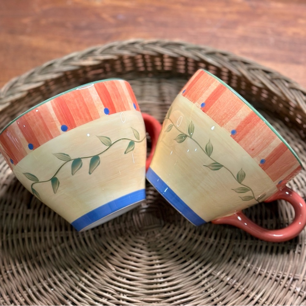 Pfaltzgraff Discontinued Napoli Design Earthenware 16-19oz Mugs